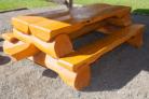 log picnic table